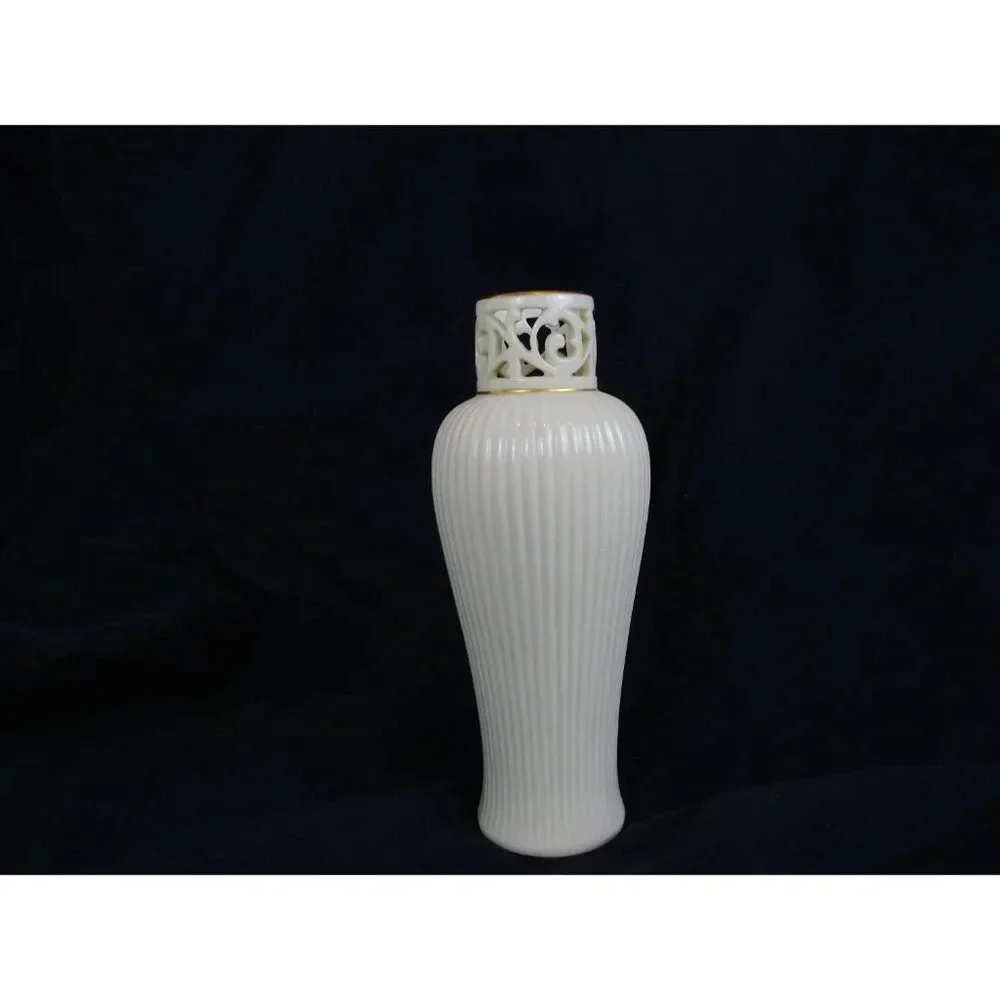 Lenox‎ Bud Vase Gold Painted incense holder White wedding anniversary gift